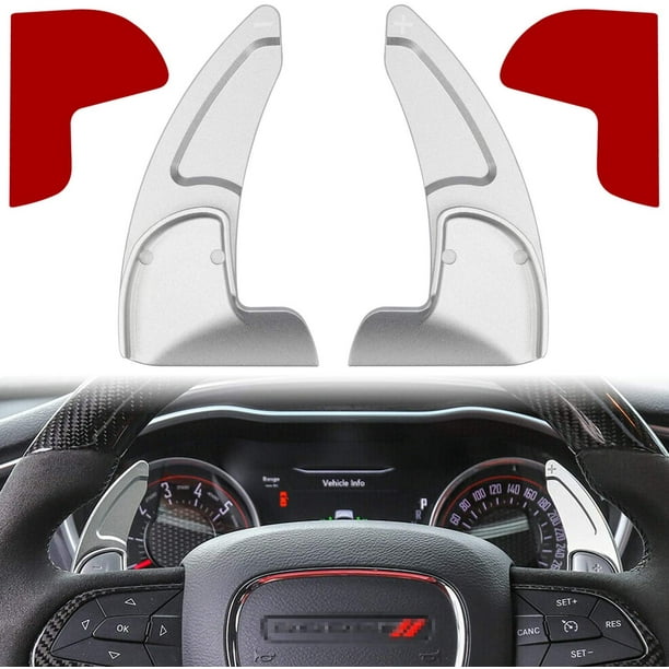 2PCS Silver Alloy Aluminum Steering Wheel Shift Paddle Extended Shifter Trim Fits for Dodge Charger Challenger Durango RT and Scat Pack Jeep Grand Cherokee 2014-2020 Interior Decoration Accessories 2PCS Silver Alloy Aluminum Steering Wheel Shift Paddle Extended Shifter Trim Fits for Dodge Charger Challenger Durango RT and Scat Pack Jeep Grand Cherokee 2014-2020 Interior Decoration Accessories